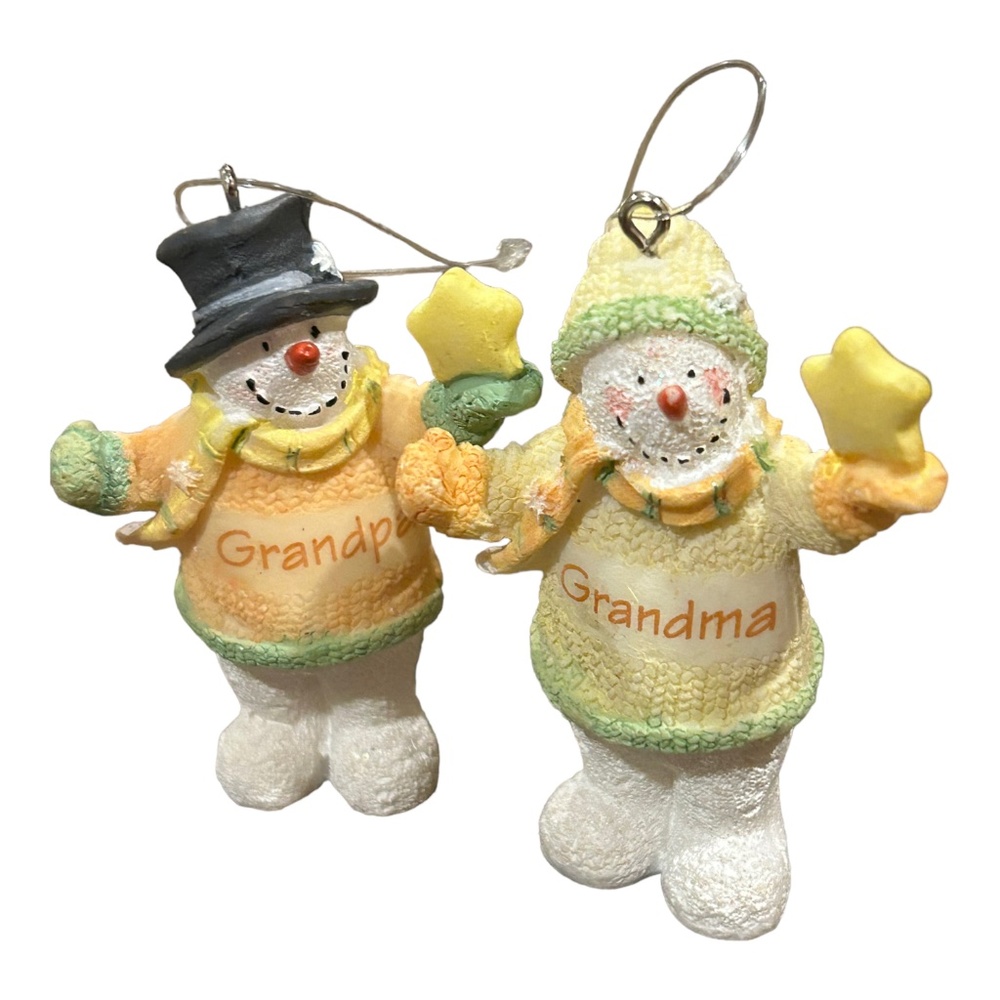 Grandma & Grandpa Snowmen Ornaments